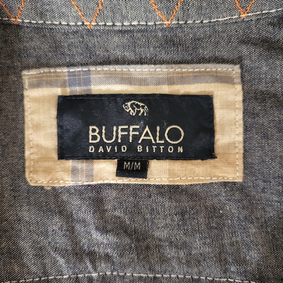Buffalo David Bitton Teen Mens sz M short Sleeve Button Up Western Plaid - Picture 7 of 11